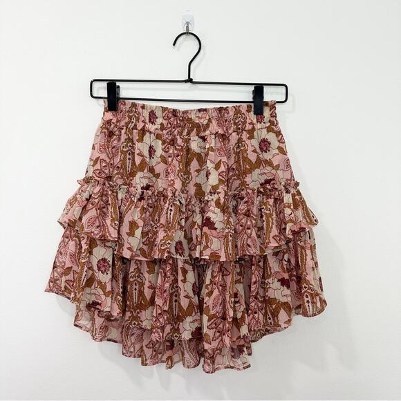 MISA Nahla Mini Skirt in San Lorenzo Floral Ruffle size XS - Picture 1 of 6